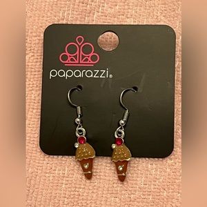 Paparazzi Chocolate Ice Cream Cone Earrings